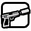 Pistola con silenciador