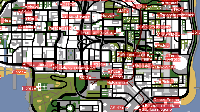 Mapa de Armas de GTA San Andreas