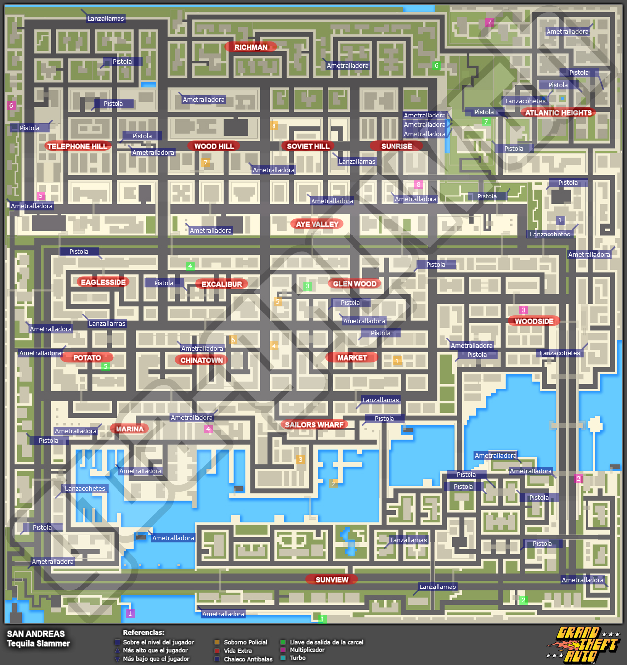 Mapa de Armas e ítems > San Andreas > Tequila Slammer