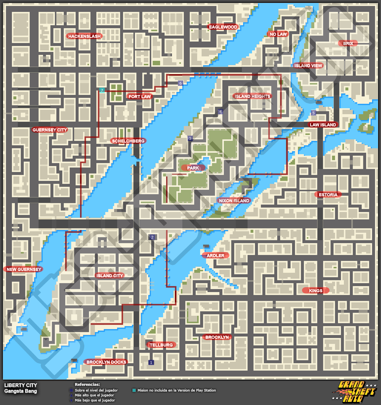 Mapa de Misiones secretas > Liberty City > Gangsta Bang