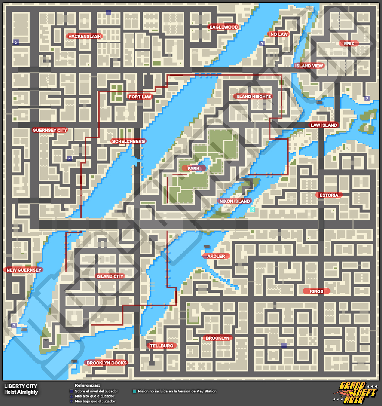 Mapa de Misiones secretas > Liberty City > Heist Almighty