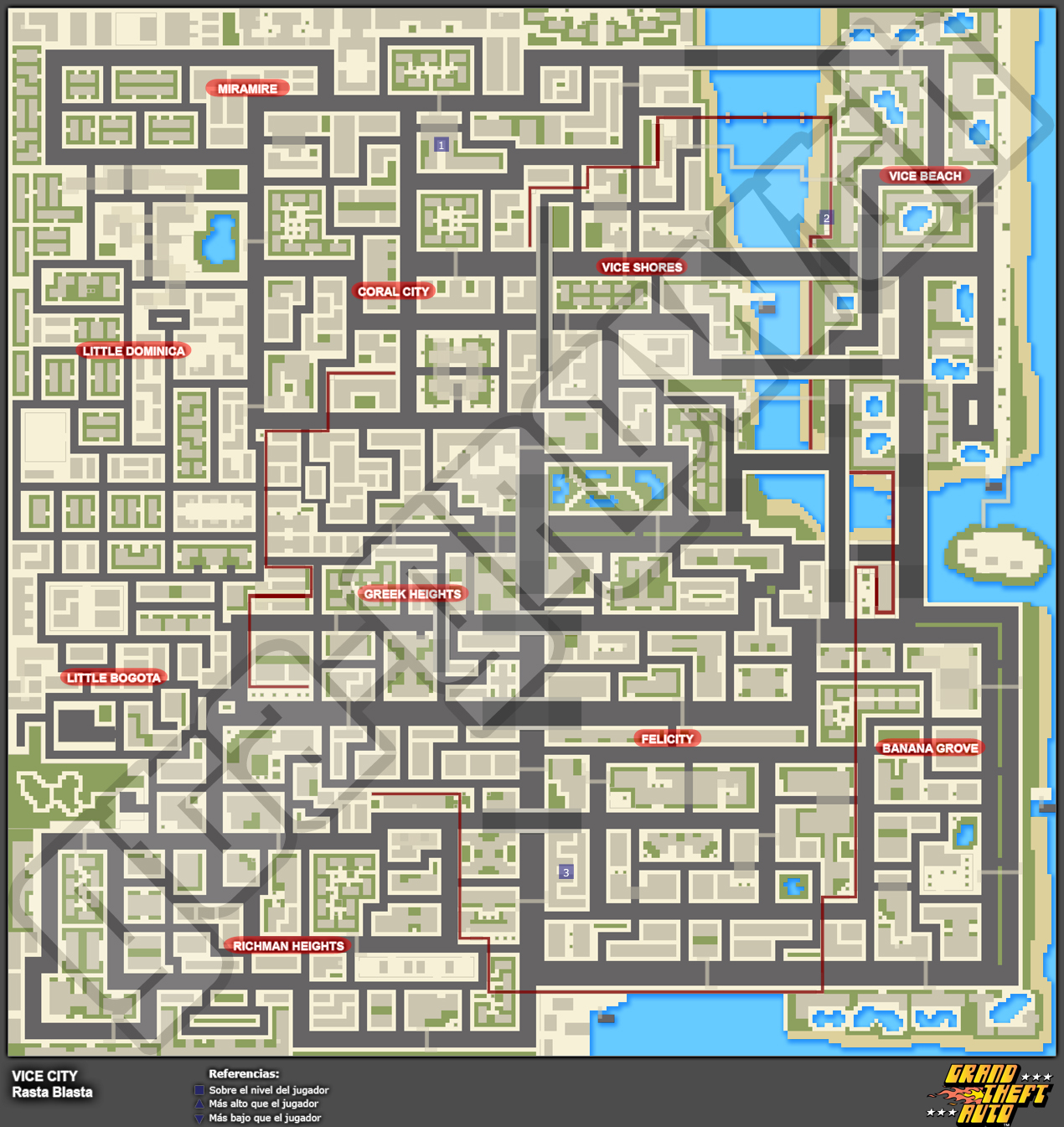 Mapa de Misiones secretas > Liberty City > Rasta Blasta