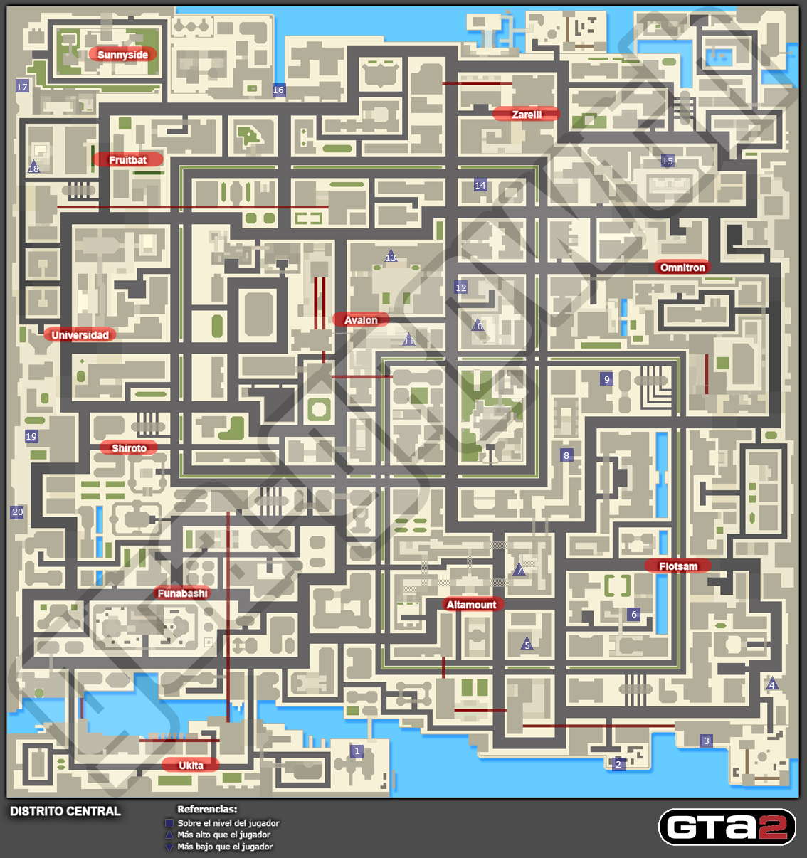 Mapa de Frenesís asesinos del Distrito Central