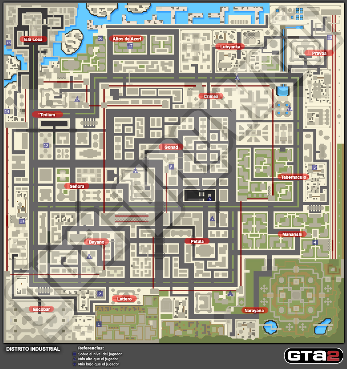 Mapa de Frenesís asesinos del Distrito Industrial