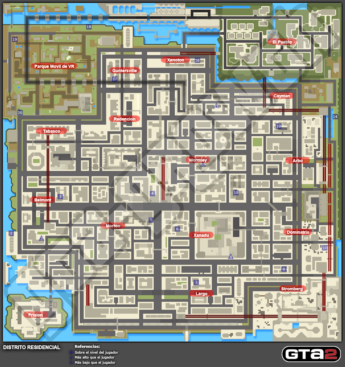 Mapa de Frenesís asesinos del Distrito Residencial