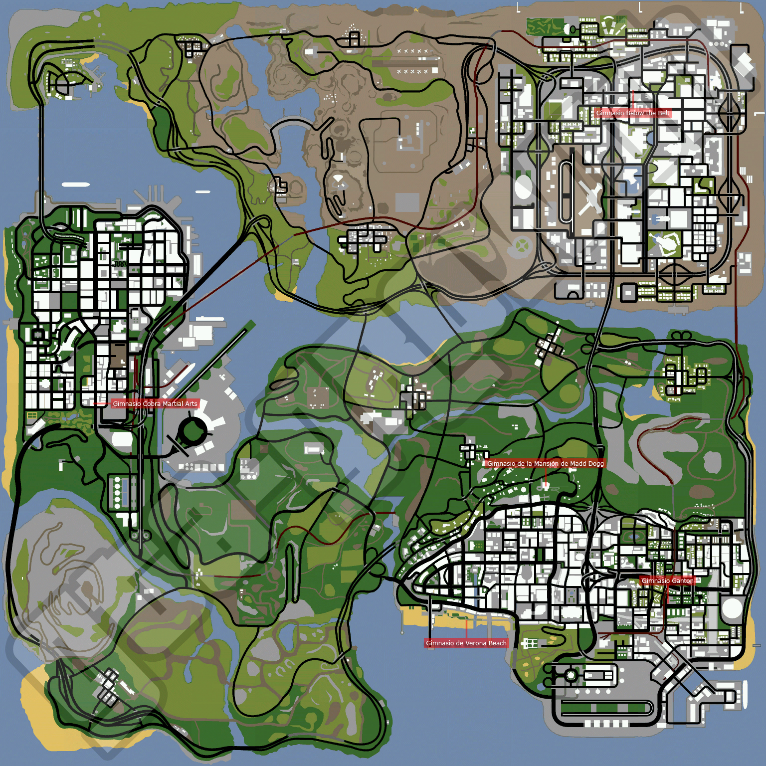Mapa de Gimnasios