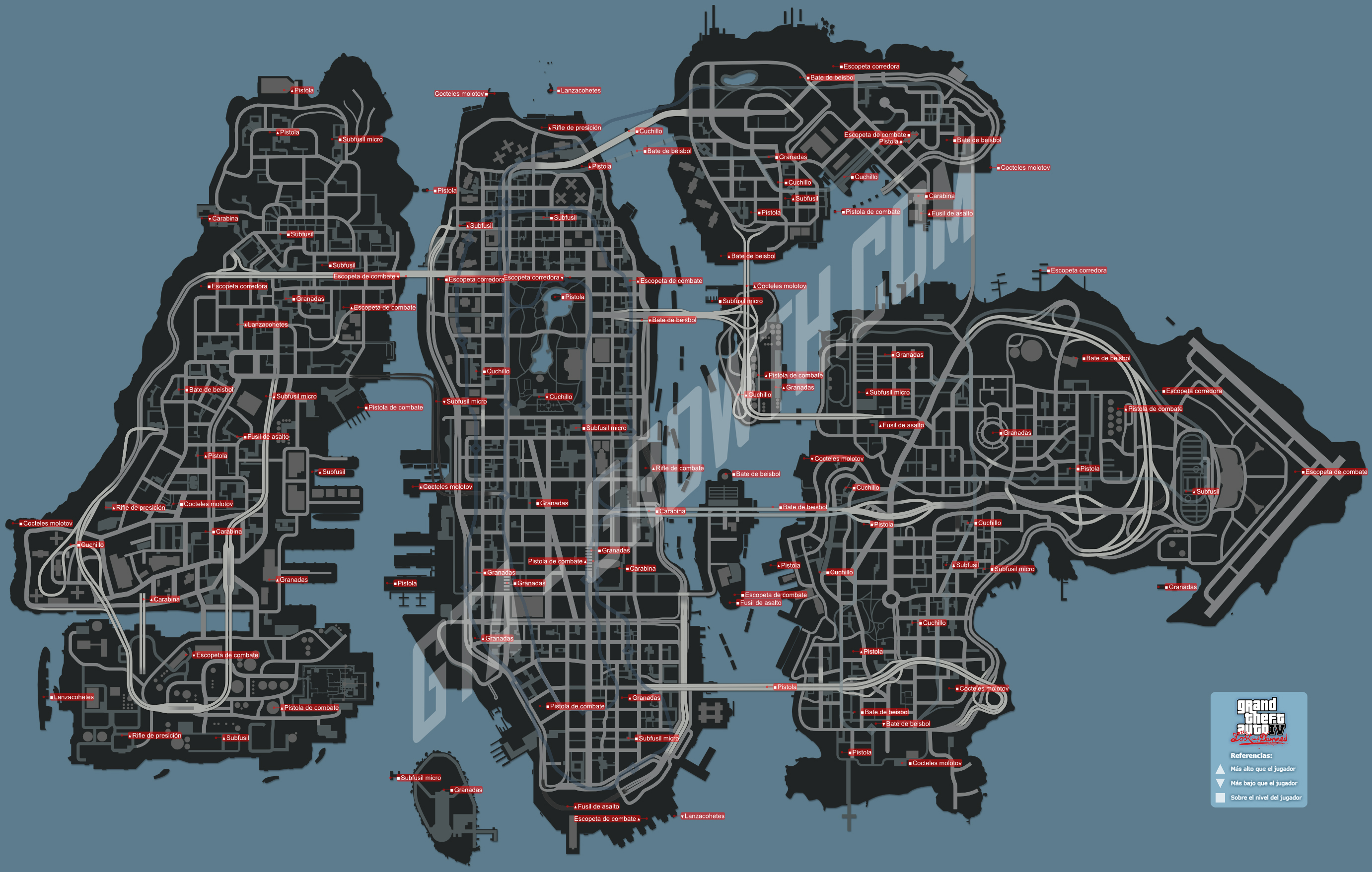GTA-Growth > GTA: The Lost and Damned > Mapas > Armas